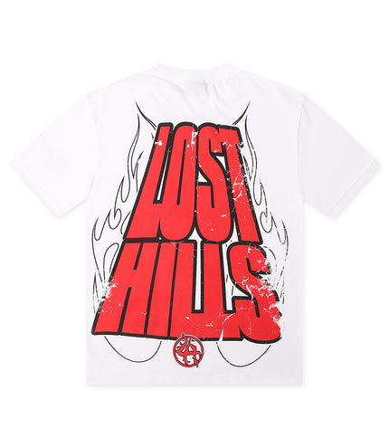 Lost Hills Flame Logo Heavyweight Tee - White