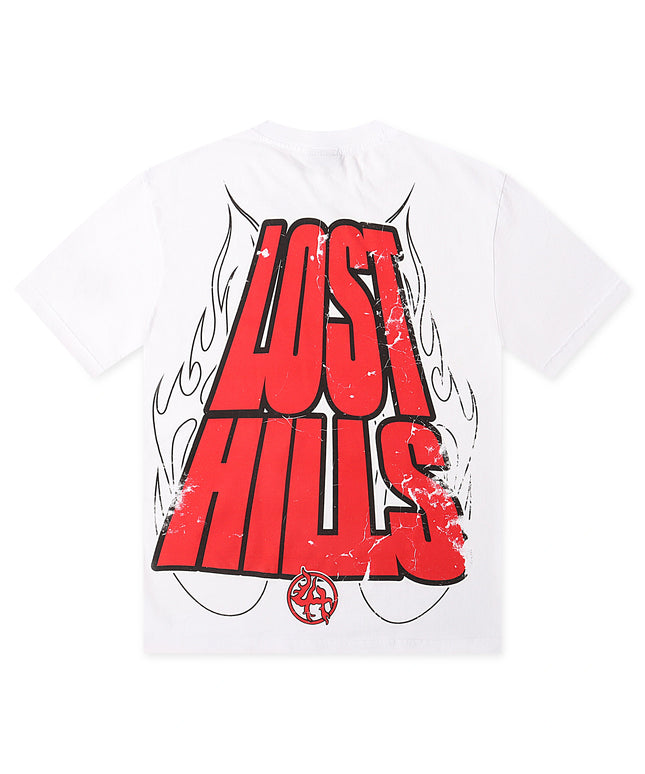 Lost Hills Flame Logo Heavyweight Tee - White