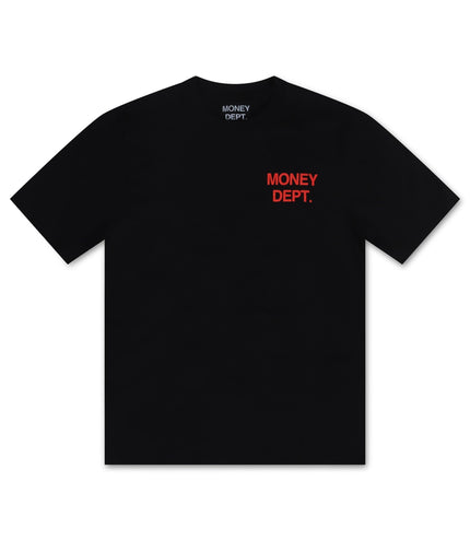 MONEY DEPT. LOS ANGELES HEAVYWEIGHT TEE - BLACK/RED MONEY DEPT