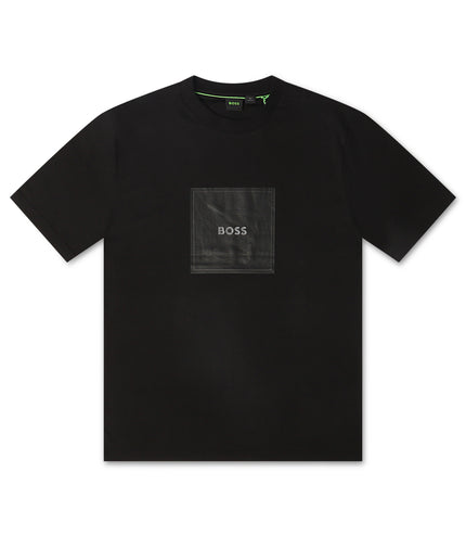 Boss Green Logo Rib Tee - Black