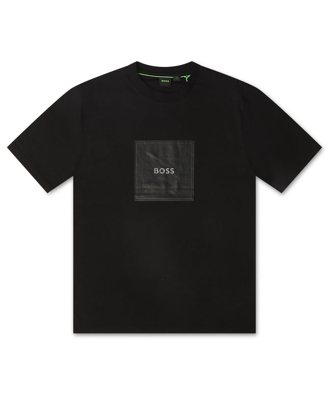Boss Green Logo Rib Tee - Black