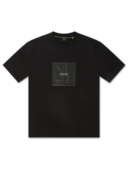Boss Green Logo Rib Tee - Black