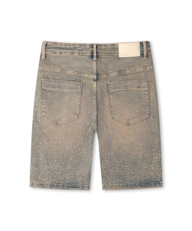 Almost Someday Solomon Rhinestone Jorts - Blue