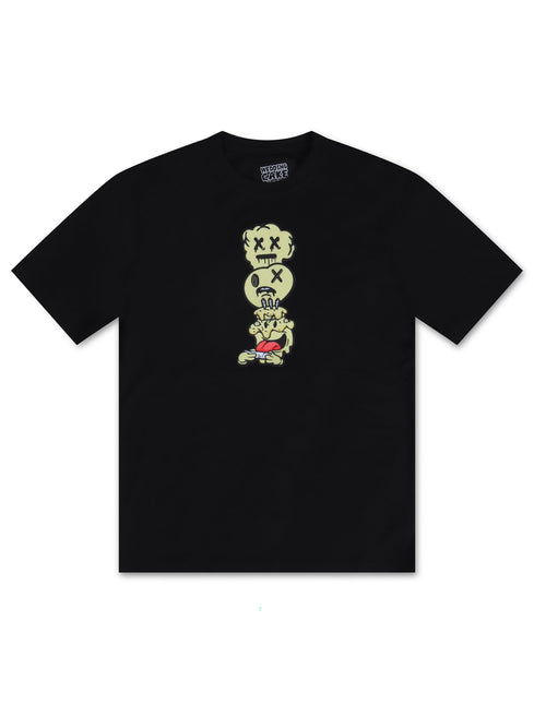 WEDDING CAKE "WAKE BAKE CAKE" TEE - BLACK WEDDING CAKE