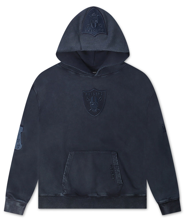 Pro Standard Raiders Washed Enzyme Drop Shoulder Hoodie - Navy