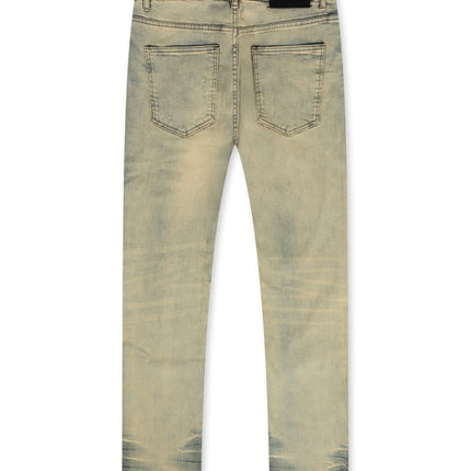 Damati Distressed Slim Fit Stretch Jeans - Light Vintage