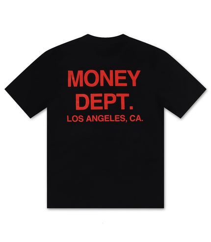 MONEY DEPT. LOS ANGELES HEAVYWEIGHT TEE - BLACK/RED MONEY DEPT