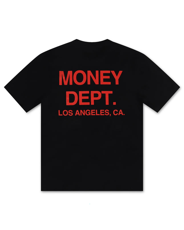 MONEY DEPT. LOS ANGELES HEAVYWEIGHT TEE - BLACK/RED MONEY DEPT