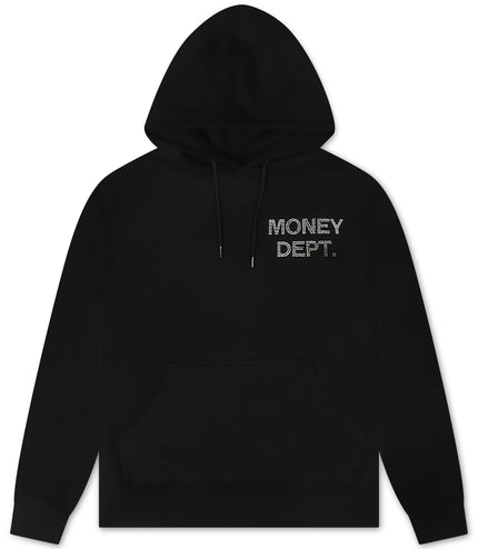Money Dept. Rhinestone Hoodie - Black/Silver
