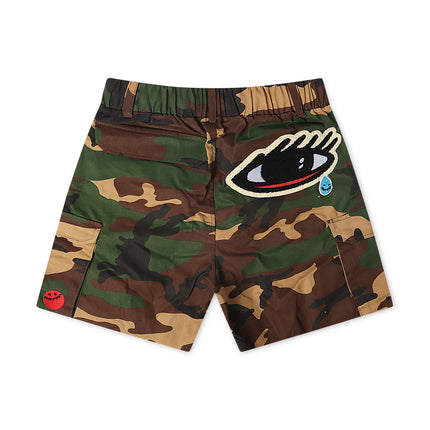 Camouflage shorts with a graphic design