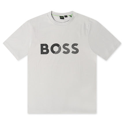 Boss Green Tape Logo Tee - Grey