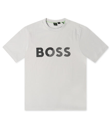 Boss Green Tape Logo Tee - Grey