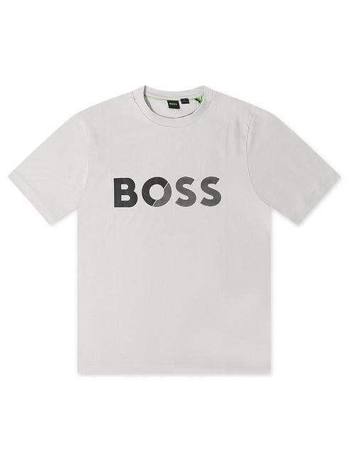 Boss Green Tape Logo Tee - Grey