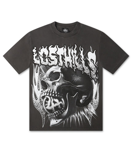 Lost Hills Shadow Skull Tee - Black Wash