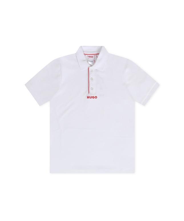 Hugo Kids Logo Print Polo - White