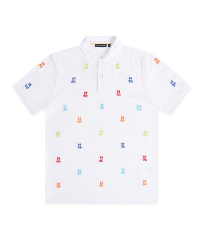 Psycho Bunny Bonham Pique Polo - White - Denim Exchange