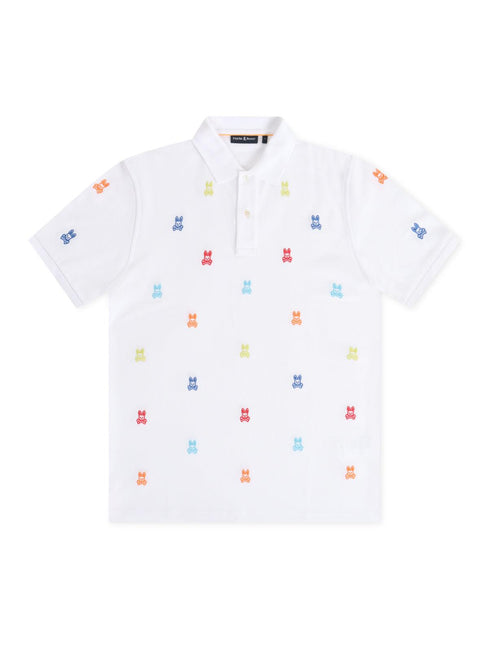 Psycho Bunny Bonham Pique Polo - White - Denim Exchange 