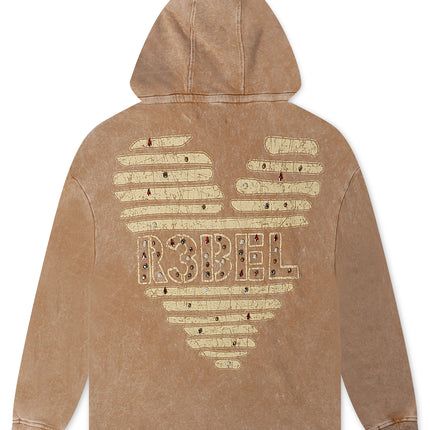 Rebel Denim Coeur Dacier Hoodie - Khaki - denim exchange