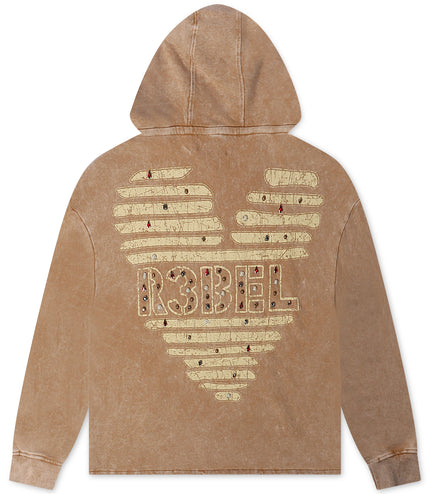 Rebel Denim Coeur Dacier Hoodie - Khaki
