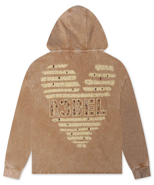 Rebel Denim Coeur Dacier Hoodie - Khaki