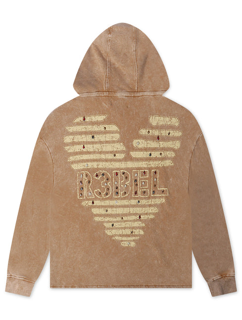 Rebel Denim Coeur Dacier Hoodie - Khaki - denim exchange