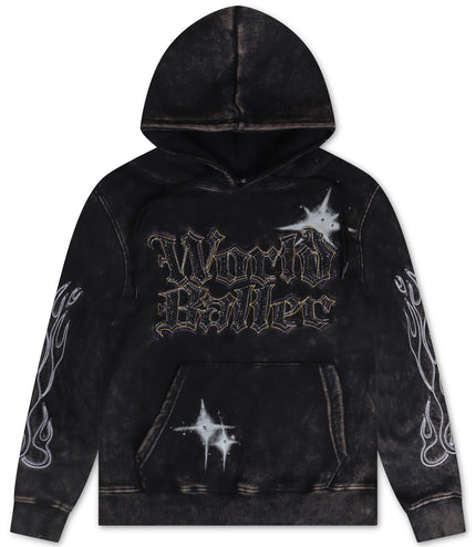 Smoke Rise Rhinestone Dystopia Hoodie - Black