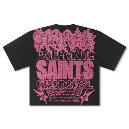 Rebel Denim Developmental Saints Cropped Tee - Black - Denim Exchange