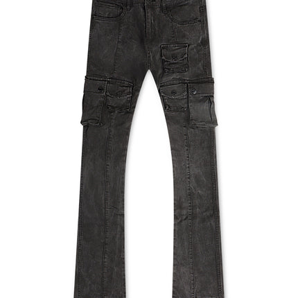 Vicious Denim Flare Stacked Fit Jeans - Black
