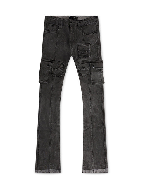 Vicious Denim Flare Stacked Fit Jeans - Black