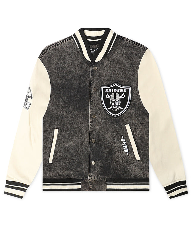Pro Standard Raiders Rebel Athletics Jacket - Charcoal/Cream