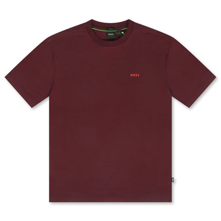 Boss Green Contrast Logo Tee - Burgundy