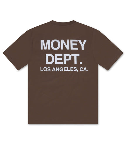 MONEY DEPT. LOS ANGELES HEAVYWEIGHT TEE - BROWN/WHITE MONEY DEPT