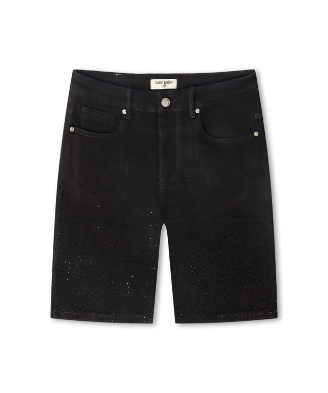 Almost Someday Solomon Rhinestone Jorts - Black