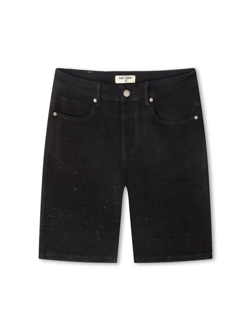 Almost Someday Solomon Rhinestone Jorts - Black