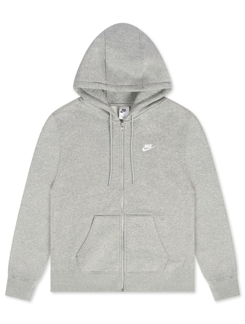 Nike Mens Full Zip Fleece Hoodie - Grey