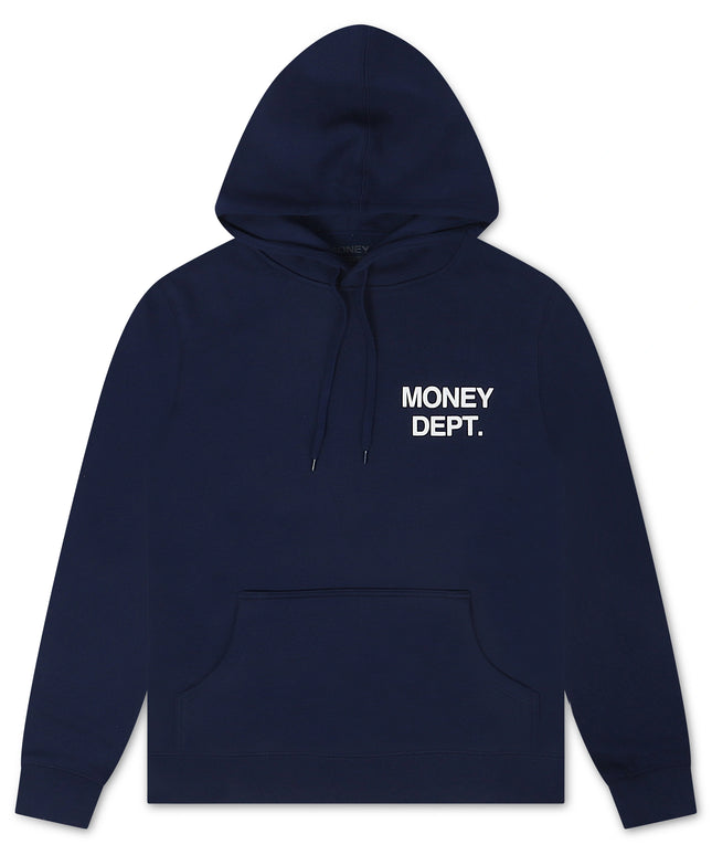 Money Dept. Print Hoodie - Navy/White