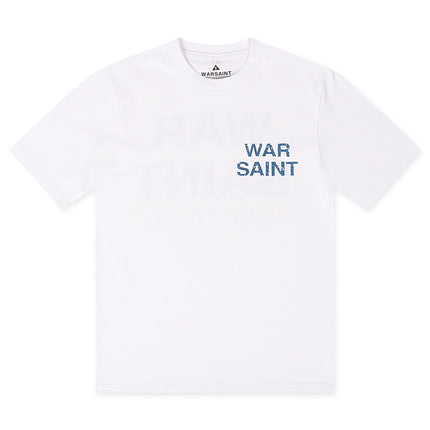 Warsaint LA Script Tee - White/Blue