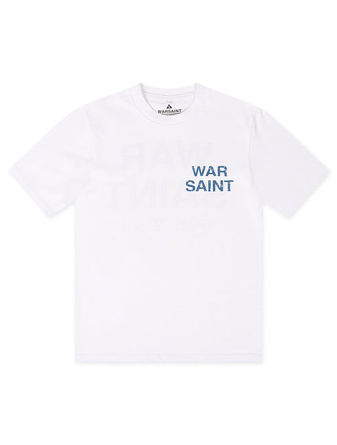 Warsaint LA Script Tee - White/Blue