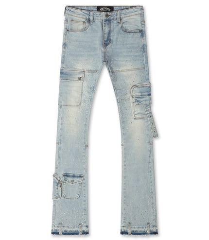 Vicious Denim All Over Rhinestone Jeans - Blue
