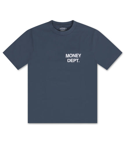 Money Dept. Los Angeles Heavyweight Tee - Petro Blue/White - Denim Exchange 