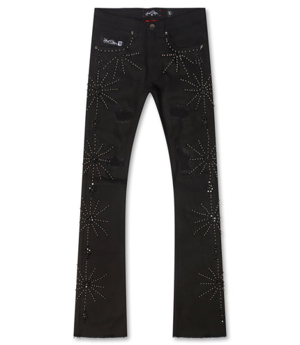 Frost Originals All Over Rhinestone Stacked Jean - Black