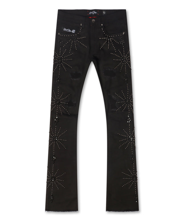 Frost Originals All Over Rhinestone Stacked Jean - Black