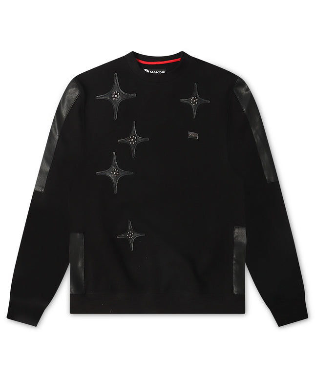 Makobi Star Rhinestone Crewneck - Black