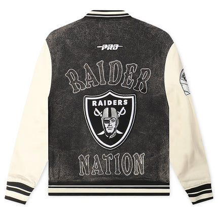 Pro Standard Raiders Rebel Athletics Jacket - Charcoal/Cream