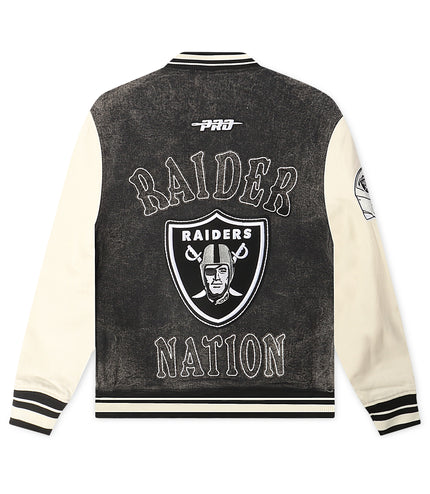 Pro Standard Raiders Rebel Athletics Jacket - Charcoal/Cream