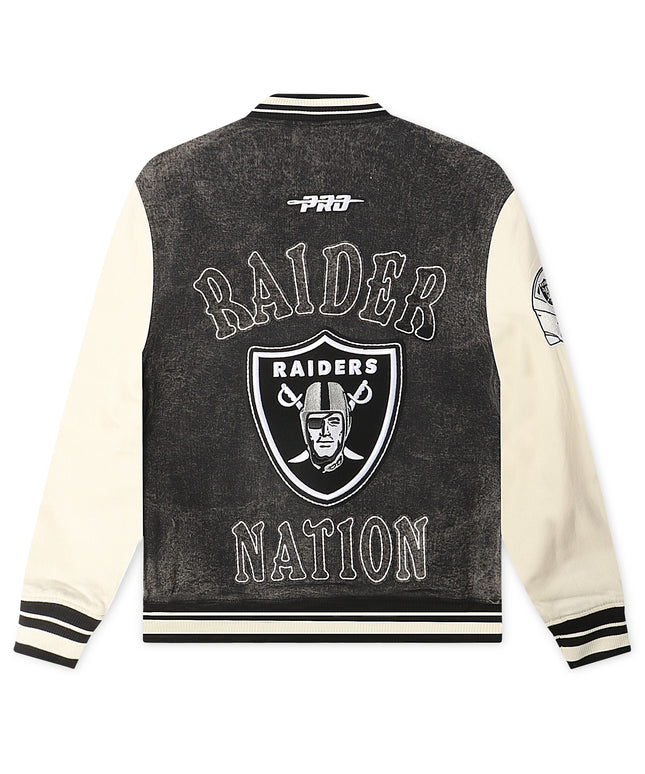 Pro Standard Raiders Rebel Athletics Jacket - Charcoal/Cream