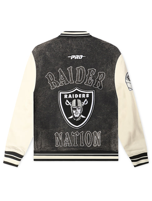 Pro Standard Raiders Rebel Athletics Jacket - Charcoal/Cream
