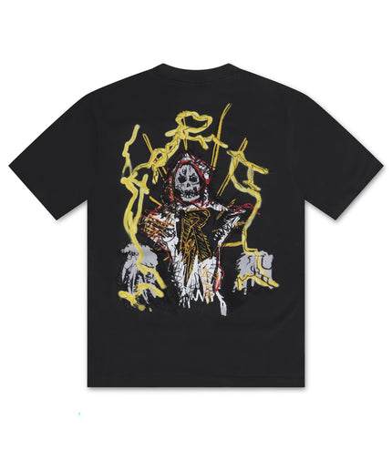 RICCHEZZA BLOODTHIRSTY HEATHENS TEE - WASHED BLACK RICCHEZZA