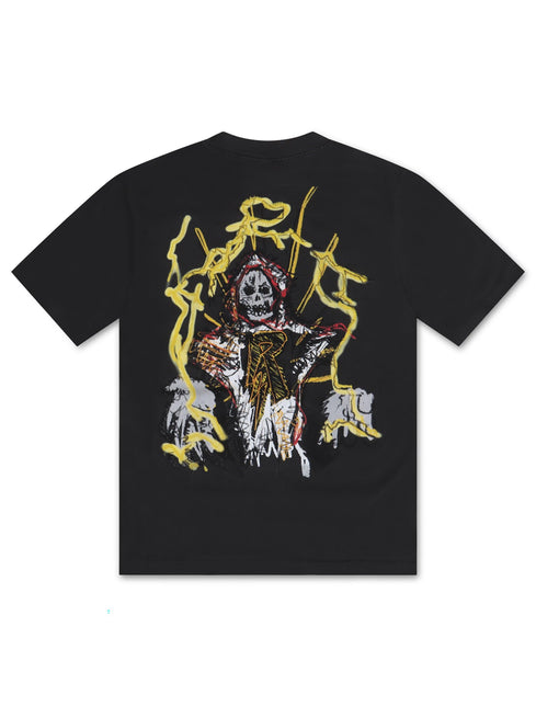 RICCHEZZA BLOODTHIRSTY HEATHENS TEE - WASHED BLACK RICCHEZZA