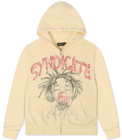 The Syndicate Youth Hoodie - Cream Wash